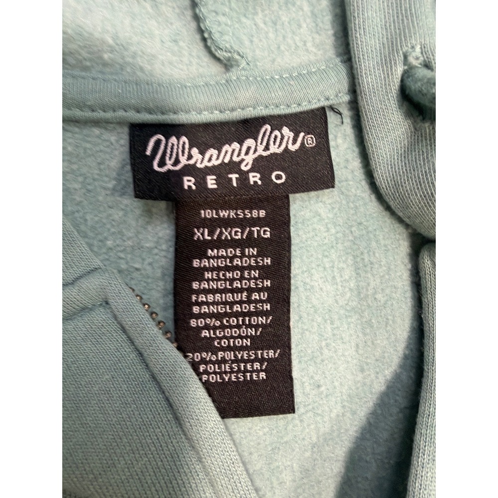 Wrangler Retro Mens Green Horse Graphic Full Zip Hoodie Sweatshirt XL 10LWK558B - Picture 3 of 9